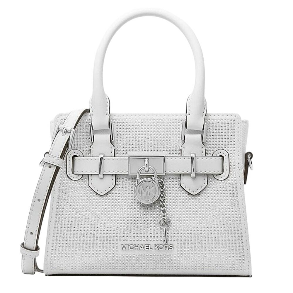 NWT Michael kors Hamilton Extra-Small Crystal Embellished Washed Denim Satchel